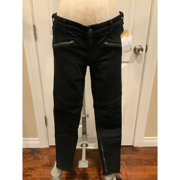Pilcro and the Letterpress Dark Wash “Serif” Skinny Leg Black Jeans, Size 27 - Picture 1 of 8